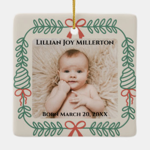 Erstes Weihnachten als Großeltern Kranz Foto Keramikornament
