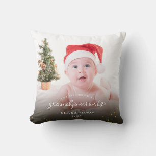 Erstes Weihnachten als Großeltern Weihnachtsfamili Kissen