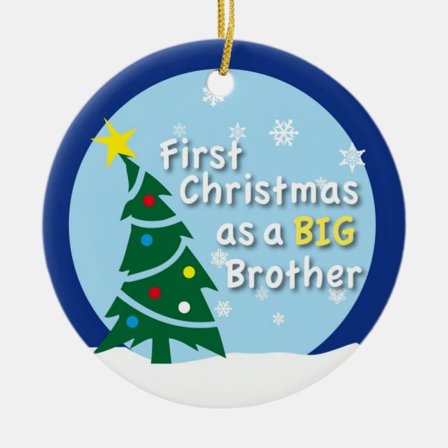 Erstes Weihnachten als großer Bruder Keramik Ornament (Vorne)