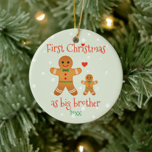 Erstes Weihnachten als großer Bruder - Keramik Ornament
