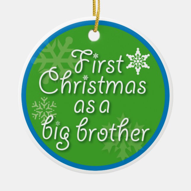 Erstes Weihnachten als großer Bruder Keramikornament (Vorne)