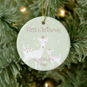 Erstes Weihnachten als Großvater - niedliches Keramik Ornament