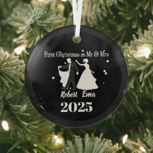 Erstes Weihnachten als Herr und Frau 2025 Personal Ornament Aus Glas