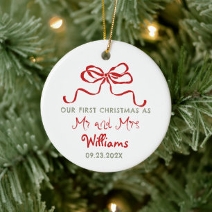 Erstes Weihnachten als Herr und Frau Benutzerdefin Keramik Ornament