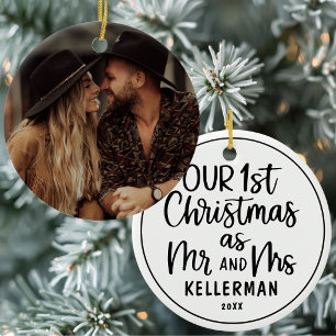 Erstes Weihnachten als Herr und Frau Benutzername Keramik Ornament