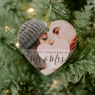 Erstes Weihnachten als Herr und Frau Fotos Keramik Ornament