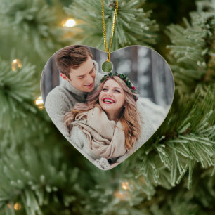 Erstes Weihnachten als Herr und Frau Hochzeitsfoto Keramik Ornament
