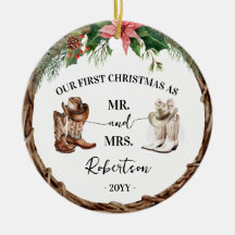 Erstes Weihnachten als Herr und Frau Western Cowbo
