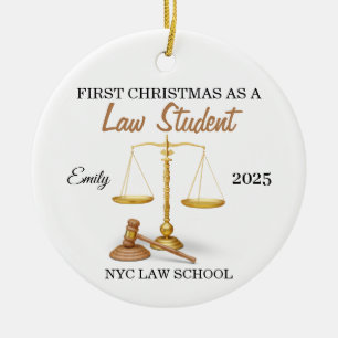 Erstes Weihnachten als Jurastudent Schmuck, Recht Keramik Ornament