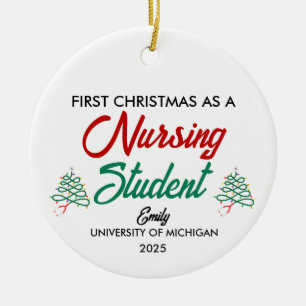 Erstes Weihnachten als Krankenpflegeschüler-Orname Keramik Ornament