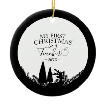 Erstes Weihnachten als Lehrer Elegante Silhouette