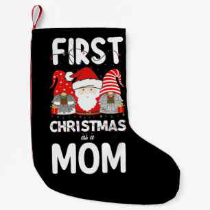 Erstes Weihnachten als Mama Familie Feiertag Kinde Kleiner Weihnachtsstrumpf