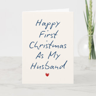 Erstes Weihnachten als mein Ehemann Romantische Ka Karte