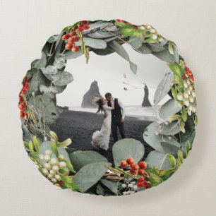 Erstes Weihnachten als Mr. & Mrs. Foto Rundes Kissen