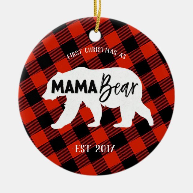 Erstes Weihnachten als Mutter Bear Ornament (Vorne)