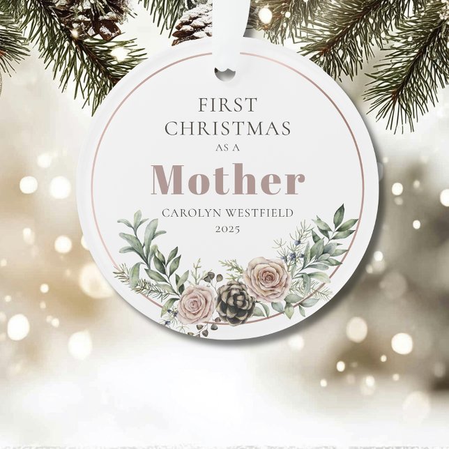 Erstes Weihnachten als Mutter Name Jahr Ornament (First Christmas as a Mother Name Year Acrylic Ornament)