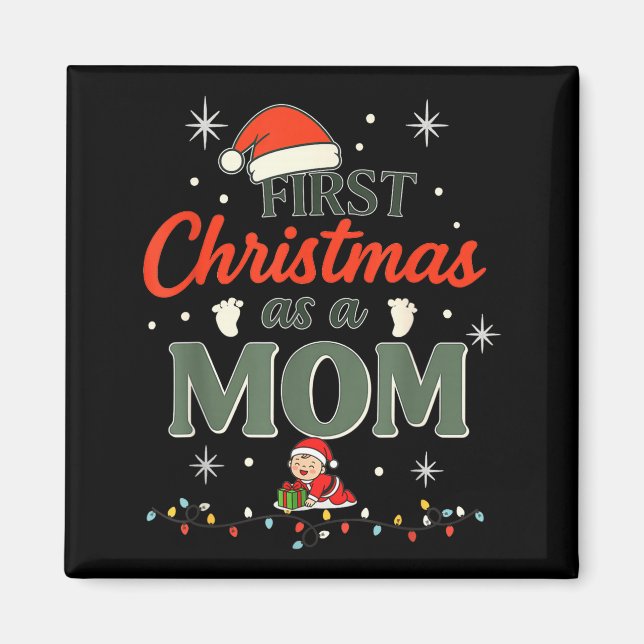 Erstes Weihnachten als Mutter Neuer Muttertag-Feie Magnet (Vorne)