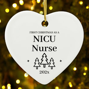 Erstes Weihnachten als Nicu-Krankenschwester Neona Keramik Ornament