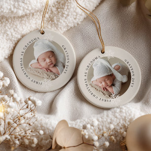 Erstes Weihnachten als Oma 2 Foto personalisiert Keramik Ornament