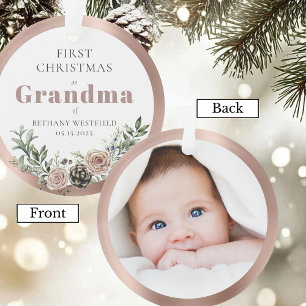 Erstes Weihnachten als Oma Foto-Andenken Ornament