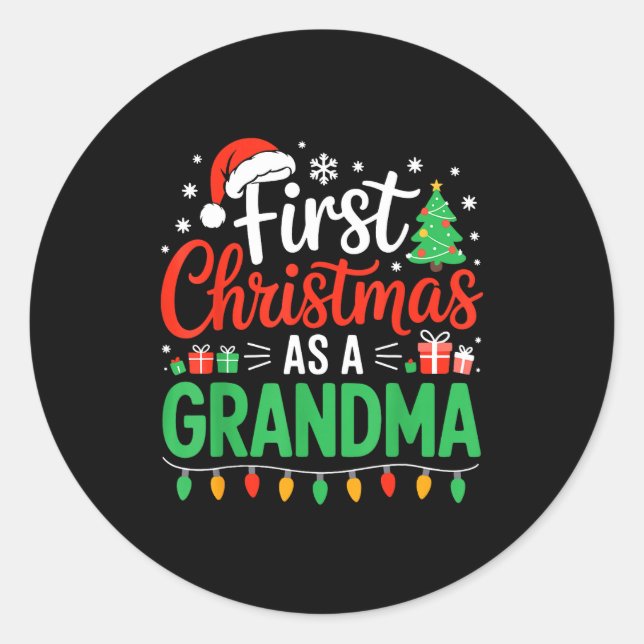 Erstes Weihnachten als Oma passend zur neuen Nana  Runder Aufkleber (Vorderseite)