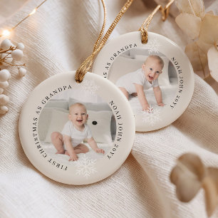 Erstes Weihnachten als Opa 2 Foto personalisiert Keramik Ornament