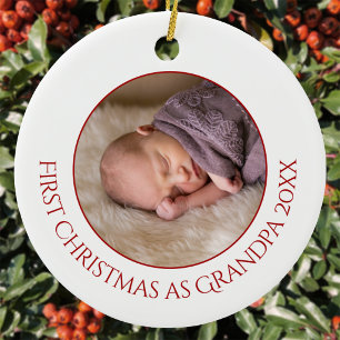 Erstes Weihnachten als Opa Baby-Foto Keramik Ornament