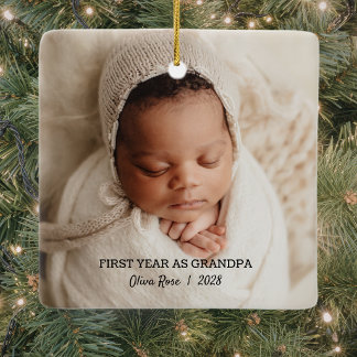 Erstes Weihnachten als Opa Keramikornament