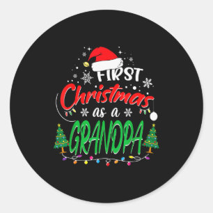 Erstes Weihnachten als Opa Neuer Großvater 1. Weih Runder Aufkleber