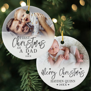 Erstes Weihnachten als Papa Baby Foto Vater Keramik Ornament