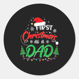 Erstes Weihnachten als Papa Neuer Daddy 1. Weihnac Runder Aufkleber