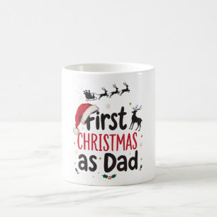 Erstes Weihnachten als Papa Santa Schlitten Rentie Kaffeetasse