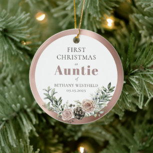 Erstes Weihnachten als Tante Foto-Andenken Keramik Ornament