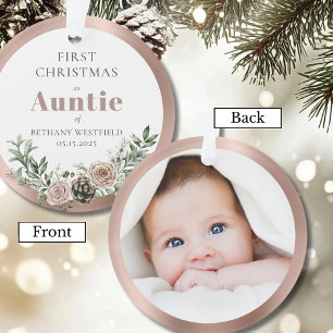 Erstes Weihnachten als Tante Foto-Andenken Ornament