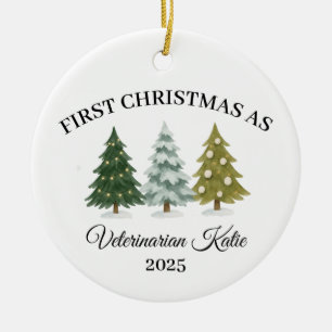Erstes Weihnachten als Tierarzt, Tierklinik Keramik Ornament