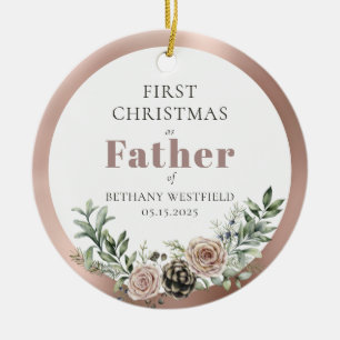 Erstes Weihnachten als Vater Foto-Andenken Keramik Ornament