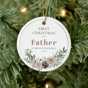 Erstes Weihnachten als Vater Name Jahr Keramik Ornament
