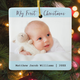 Erstes Weihnachten Andenken für Babys personalisie Keramikornament