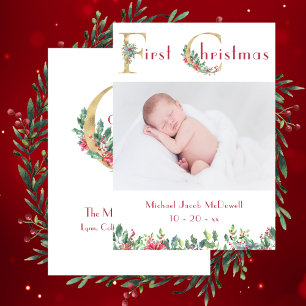 Erstes Weihnachten, Baby-Foto-Ankündigung Einladung