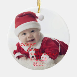 Erstes Weihnachten Baby Schneeflocken Stylisches C Keramik Ornament