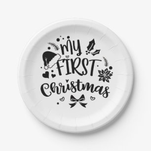 Erstes Weihnachten der Babys passende Familie Pappteller