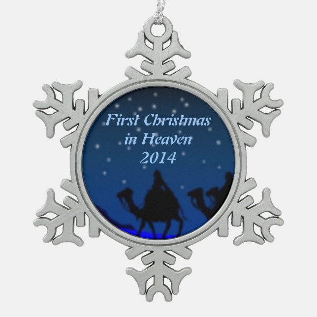Erstes Weihnachten der Verzierung in des Schneeflocken Zinn-Ornament (Vorderseite)