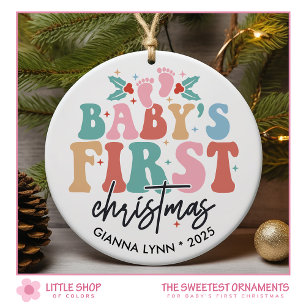 Erstes Weihnachten des Babys - Anpassbares Foto Keramik Ornament