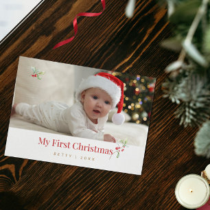 Erstes Weihnachten des Babys Ein Foto