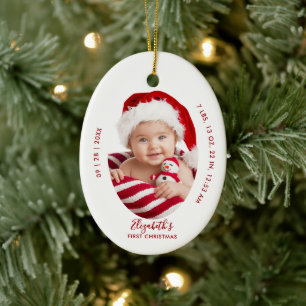 Erstes Weihnachten des Babys - Geburtsstatistiken Keramik Ornament