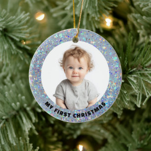 Erstes Weihnachten des Babys - Individuelles Foto- Keramik Ornament