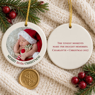 Erstes Weihnachten des Babys - individuelles Foto Keramik Ornament