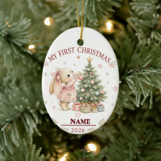 Erstes Weihnachten des Babys MONOGRAMM-FOTO-SCHMUC Keramik Ornament