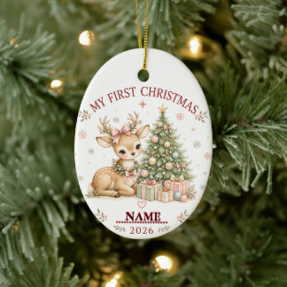 Erstes Weihnachten des Babys MONOGRAMM-FOTO-SCHMUC Keramik Ornament