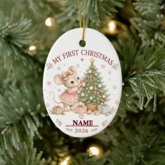 Erstes Weihnachten des Babys MONOGRAMM-FOTODEKORAT Keramik Ornament